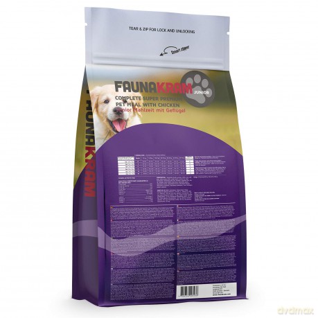 Faunakram - 10 kg. Junior Grain Free Real Meat Chicken 37-17 - (10101)