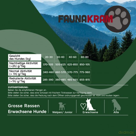 Faunakram - 15 kg. Large breed REAL MEAT, GF Chicken, Grain Free- (10108)
