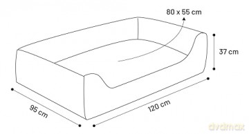 FLAMINGO - Dogbed Lotta - Grey - 120cm