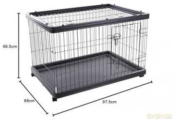 FLAMINGO - Dogkennel on Wheels Pasy - Black - 97,5 x 66.5 x 69cm