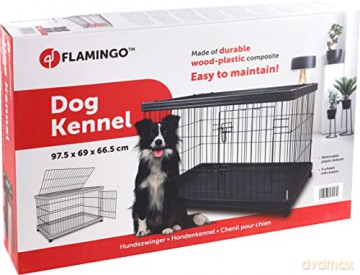 FLAMINGO - Dogkennel on Wheels Pasy - Black - 97,5 x 66.5 x 69cm