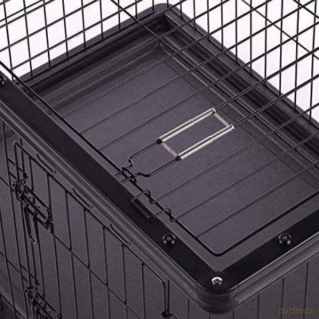 FLAMINGO - Dogkennel on Wheels Pasy - Black - 97,5 x 66.5 x 69cm