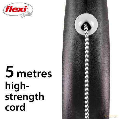 FLEXI - Black Design M 5M Cord Black Max 20Kg