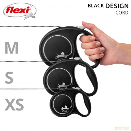 FLEXI - Black Design M 5M Cord Black Max 20Kg