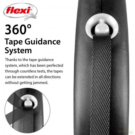 FLEXI - Black Design S 5M Tape Black Max 15Kg