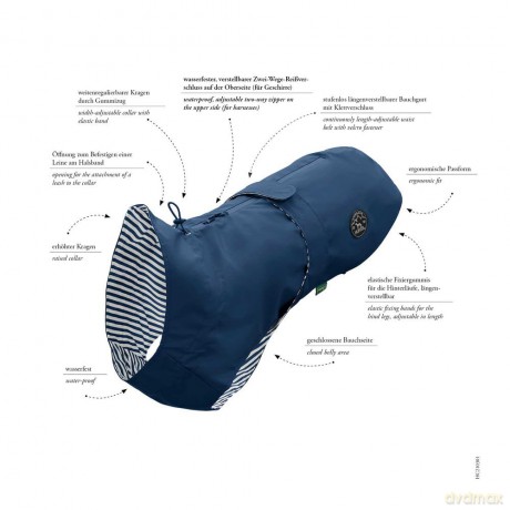 Hunter - Dog RainCoat Milford 30, blue - (69747)