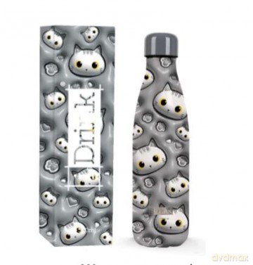 I-Drink - Thermal Bottle 500 ml - WHITE CAT 3D (ID0453)