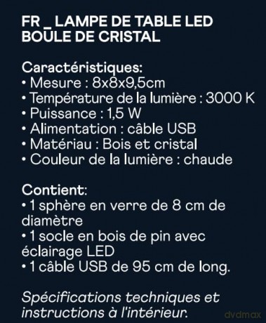 iTotal - Crystal Ball Lamp large - Saturn (XL2714A)