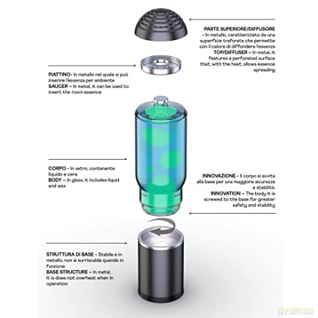 iTotal - Lamp ADA - Dark Grey Base, Blue Liquid and Green Wax (XL2194)