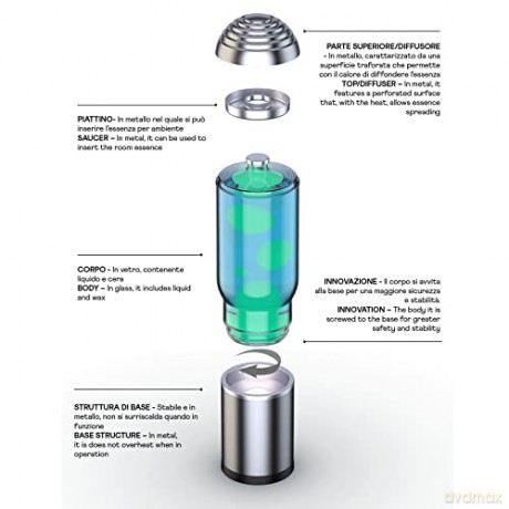iTotal - Lamp ADA - Silver Base, Blue Liquid and Green Wax (XL2199)