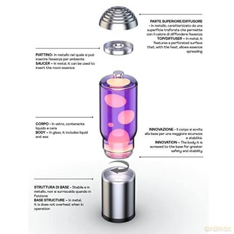 iTotal - Lamp ADA - Silver Base, Purple Liquid and Yellow Wax (1270416)