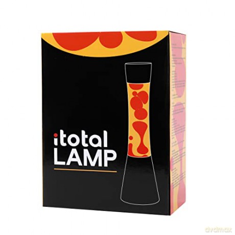 iTotal - Lava Lamp - Black Base, Yellow Liquid and Red Wax - 40 cm