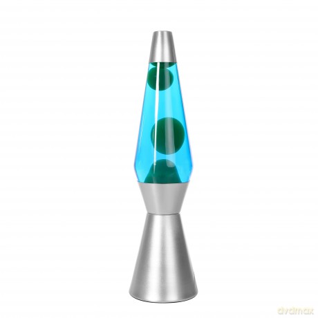 iTotal - Lava Lamp 36 cm - Silver Base, Blue Liquid and Green Wax (XL1787)