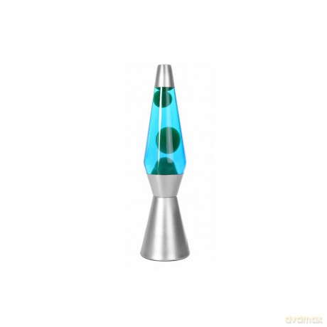 iTotal - Lava Lamp 36 cm - Silver Base, Blue Liquid and Green Wax (XL1787)