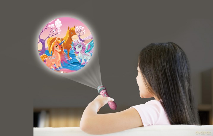 Lexibook - Unicorn Stories Projector and Torch Light - (LTC050UNI)