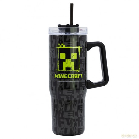Stor Kubek termiczny XL Minecraft 940 ml ze słomką, stal nierdzewna