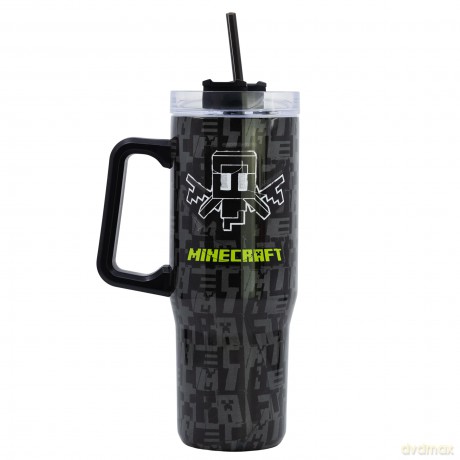 Stor Kubek termiczny XL Minecraft 940 ml ze słomką, stal nierdzewna