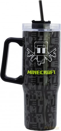 Stor Kubek termiczny XL Minecraft 940 ml ze słomką, stal nierdzewna