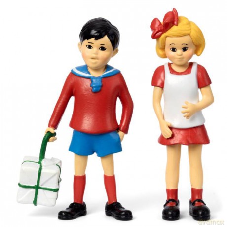 Pippi LangstrĂ¸mpe - Tommy and Annika - Pippi's Friends Set (18098) [FIGURKA]