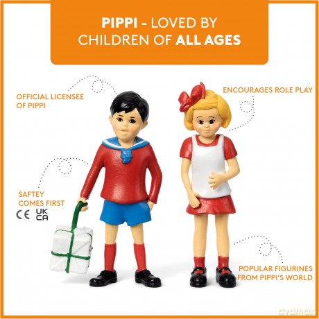 Pippi LangstrĂ¸mpe - Tommy and Annika - Pippi's Friends Set (18098) [FIGURKA]