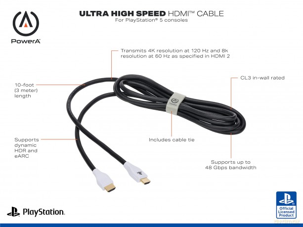 PowerA Ultra High Speed 3 meter HDMI Cable PS5