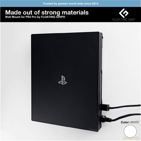 PS4 Pro wall mount by FLOATING GRIPÂŽ, White
