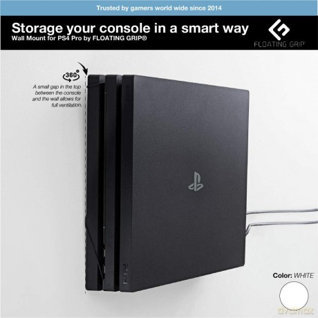PS4 Pro wall mount by FLOATING GRIPÂŽ, White