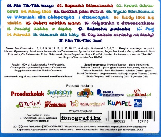 Fasolki I Pan Tik Tak: Piosenki Pana Tik Taka [CD]