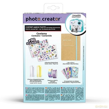 Canal Toys Zestaw albumów do natychmiastowego drukowania - kompatybilny z twórcami - z 2 rolkami papieru, 2 arkuszami naklejek i 20 samoprzylepnymi ramkami na zdjęcia