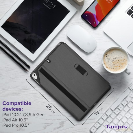 Targus - Click-In Case for iPad (9th/8th/7th gen.) 10.2 10.5 - Black