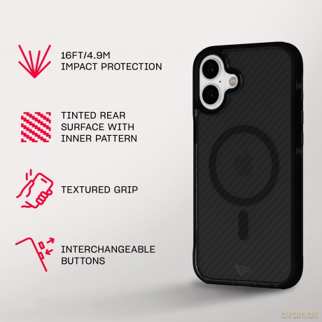 Tech21 - Evo Armour - Cover - iPhone 16 Plus - MagSafe - Black