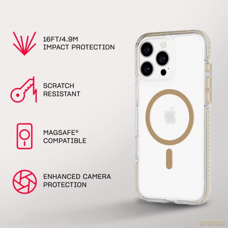 Tech21 - Evo Crystal - Cover - iPhone 16 Pro Max - Crystal MagSafe - Gold