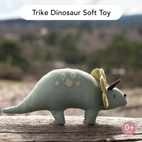 ThreadBear - Soft Toy Dinosaur - Trike the Triceratops 24 cm - (TB4104)