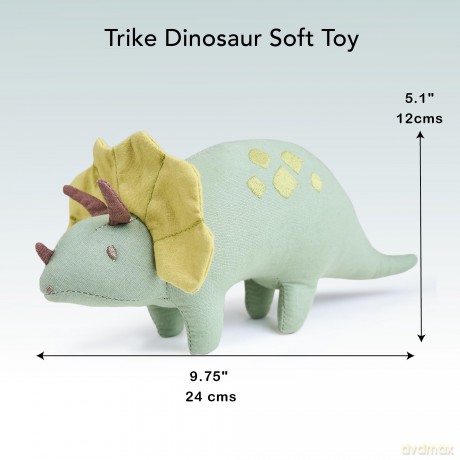 ThreadBear - Soft Toy Dinosaur - Trike the Triceratops 24 cm - (TB4104)