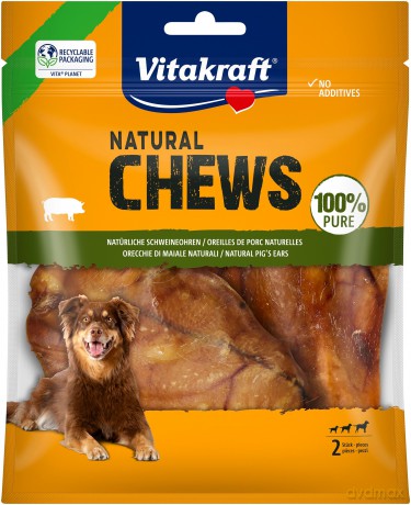 Vitakraft - NATURAL CHEWS pig ears for dogs 2 pcs (58286)