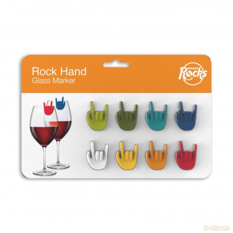 Winkee - Drinks Markers - Rock Hand Glass Marker - Set of 8