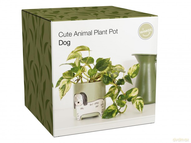 Winkee - Flower pot dog - Height: 40 cm, Diameter: 13 cm