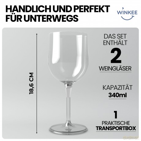 Winkee - Wine Glass - Outdoor - Set of 2