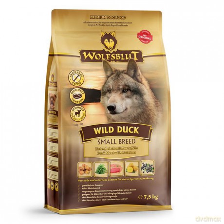 Wolfsblut - Wild duck, small breed, adult 7,5kg - (wb047)