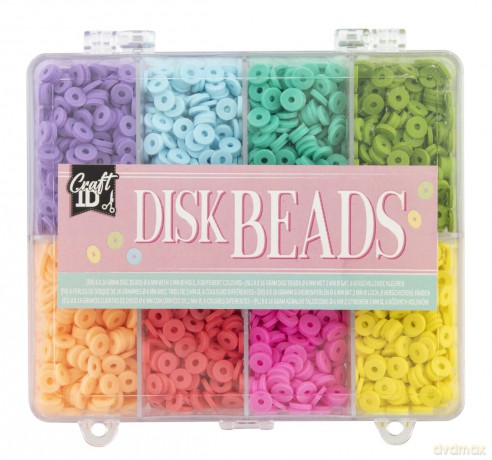 Craft ID - Disc beads 6 mm - 8 colours (CR1401/GE)