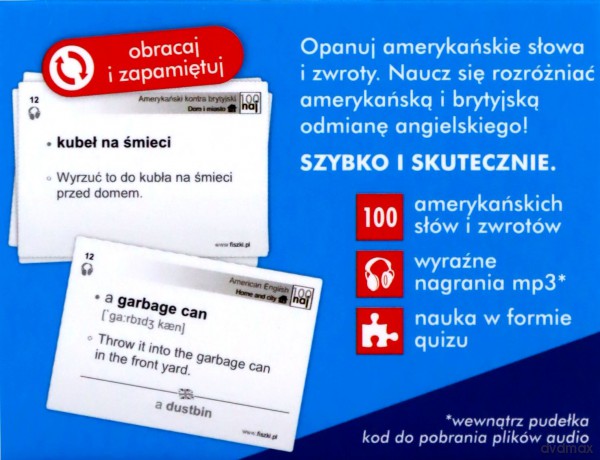 Angielski. Fiszki - Amerykanski vs.brytyjski [KSIĄŻKA]