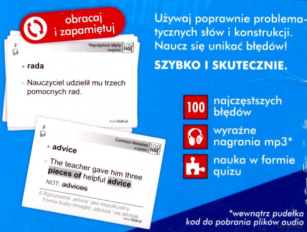 Angielski.Fiszki - Najczęstrze błędy [KSIĄŻKA]