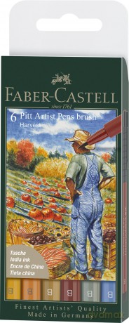 Faber-Castell - India ink Pitt Artist Pen B fall (6 pcs) (167179)