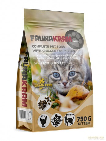 Faunakram - 750g dry food with chicken for kittens - 750g