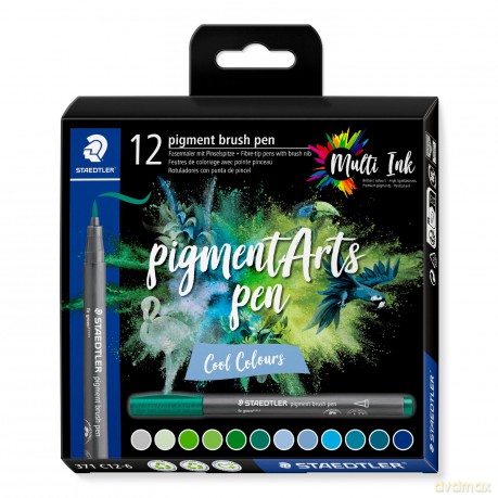 Staedtler - Brush Pen Pigment Cool 12 pcs assorted (371C12-6)