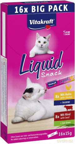 Vitakraft - Liquid Snack Multipack with chicken and beef for cats 16x15gr - (58554)