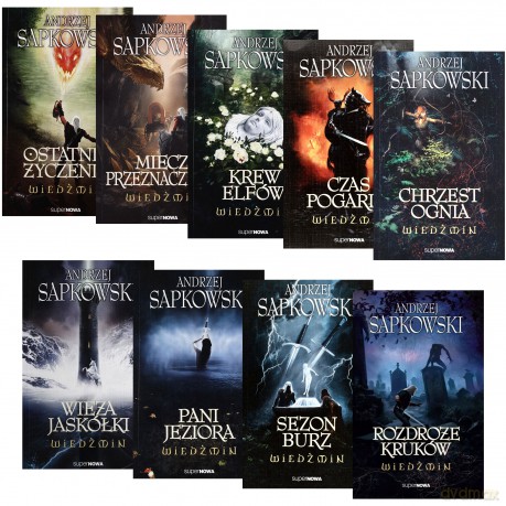 Wiedźmin Komplet tomy 1-9 Andrzej Sapkowski Pakiet [9xKSIĄŻKA]