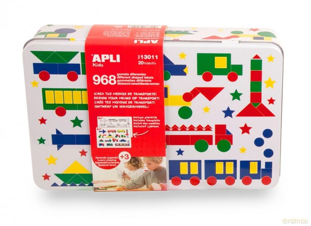Apli13011 Transport Game with Shaped Label in Tin Box