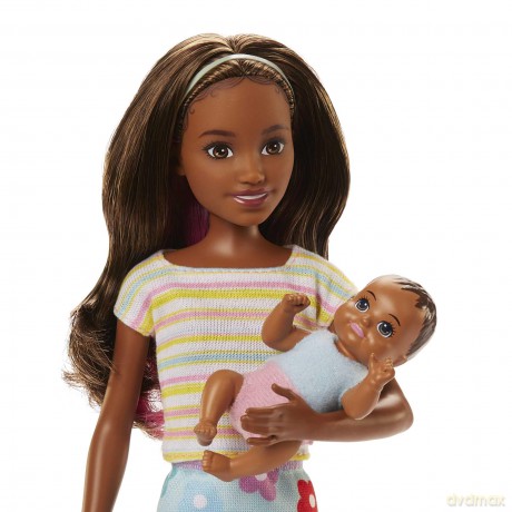 Barbie - Skipper Babysitter (Brown Hair Doll with Baby Doll)