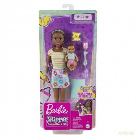 Barbie - Skipper Babysitter (Brown Hair Doll with Baby Doll)
